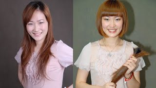 刈り上げショートボブバッサリイメチェン Haircut Long To Short Bob 断髪 　　 Dt-390　　　
