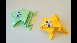 Kağıttan Zıplayan Kurbağa Yapımı Origami Jumping Paper Frog Okul Öncesi Etkinlikler
