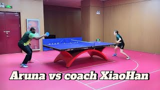 Quadri Aruna And Coach Xiao Han - A Friendly Match