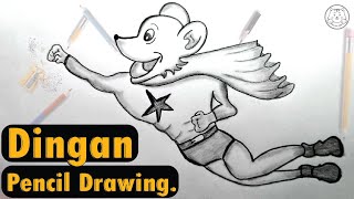 Dingan Pencil Drawing. Easy Pencil Drawing, Cartoon Character, Pencil Drawing For Beginners.