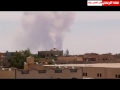 May8th Nato's bombardment of Al-Qa'aa arm depots 35km S. Zintan. Cameraman's filming from #Zintan