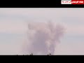 May8th Nato's bombardment of Al-Qa'aa arm depots 35km S. Zintan. Cameraman's filming from #Zintan