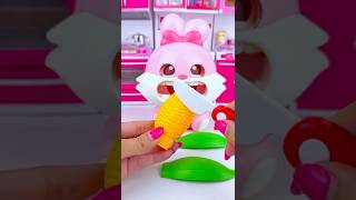 Pink Rabbit Eating Corn Set Toys Satisfying Unboxing & Asmr Review