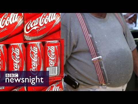 NEWSNIGHT: Paxman shows Coca Cola boss how much sugar is in a supersize cup