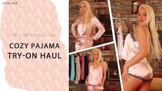 Cozy Pajamas Set Try On Haul Ekouaer Ft. Linsey Donovan