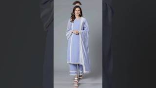 Plain Suit Designs With Laces