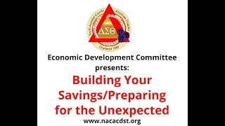 Wealth-building Wednesday Webinar: "Building Your Savings/Preparing for the Unexpected"
