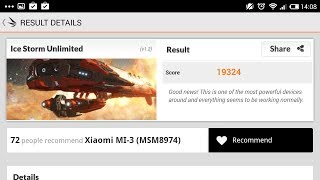 Benchmark | Xiaomi Mi3 Snapdragon® 800 | 3DMark