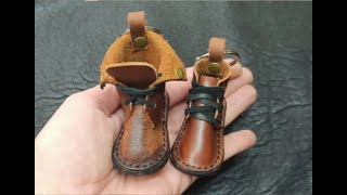 Keychain Leather Boots Pattern, How To Make A Beautiful Diy Gift From A Piece Of Leather.