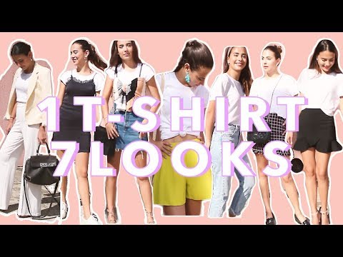 How To Style:1 T-SHIRT, 7 LOOKS // CÓMO COMBINAR UNA T-SHIRT BLANCA