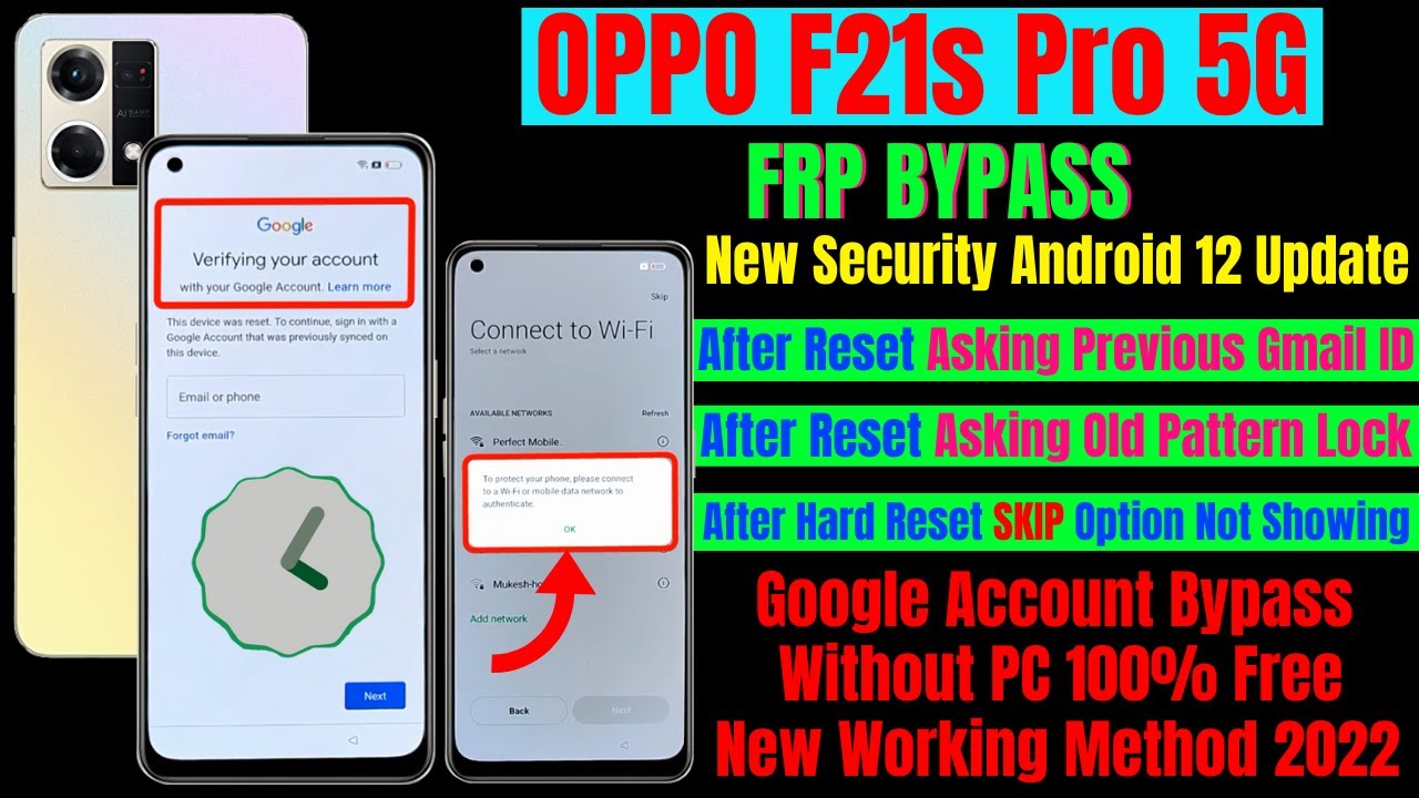 OPPO F21s Pro 5G Frp Bypass Without PC Android 12 Update OPPO F21s Pro 5G Frp Bypass Without PC Android 12 Update