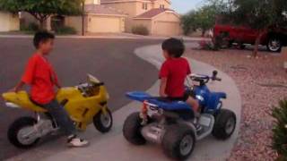 Motorcycle (4 year old on ATV 12 volts versus 7 year old on Motorcycle 36 volts)