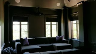 Epic Wireless Lutron Caseta Smart Shades in this Home Theater