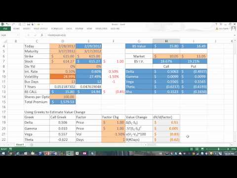 how to calculate option price with excel