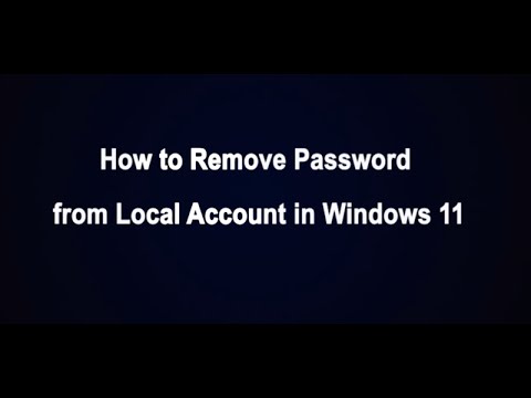 How to Remove Password from Local Account in Windows 11 How to Remove Password from Local Account in Windows 11