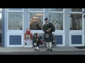 3 year old bagpiper Philip playing with Grandpa Gary Snowbeck for St. Patrick's Day