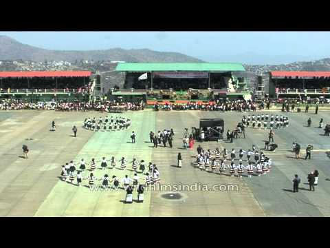 Mizo style of Ring a ring o roses performed during Chapchar...