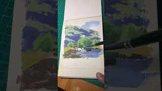 Painting a LANDSCAPE Study in Gouache - #landscapepainting #gouache #painting #g