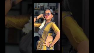 Amala Shaji Hot Trending Navel Saree Glimpse 1