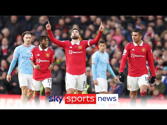Play this video Manchester Utd up to third as goals from Fernandes and Rashford see Red Devils win against Man City