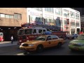 FDNY LADDER 4, RESPONDING HORNS BLAZING, FROM FIREHOUSE ON W. 48TH ST. IN MIDTOWN, MANHATTAN, NYC.