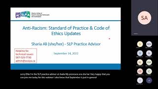 Anti-Racism Updates to the ACSLPA Standards of Practice and Code of Ethics