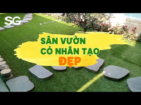Thảm khảo Mẫu sân vườn nhà sử dụng Thảm cỏ nhân tạo cực đẹp