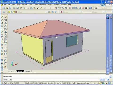 Telhado 3D No Autocad