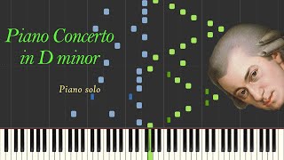 W. A. Mozart - Piano Concerto No. 20 (Allegro) [Piano Solo Tutorial]