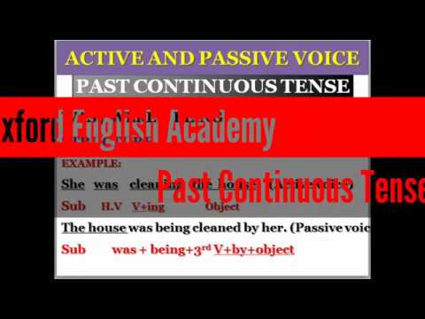 Past Continuous Tense in Passive Voice