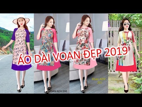 Áo Dài Cách Tân voan lụa 2019 Đẹp giá rẻ