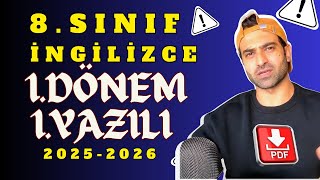 8.Sinif İngi̇li̇zce 1.Dönem 1.Yazili 2025