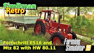 Corn Harvesting With Mtz 82 Turbo, Hw 80.11, Fortschritt E516 Farming Simulator 19 Fs19, Ls19