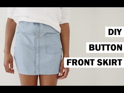 DIY UPCYCLE 4 | BLOUSE INTO BUTTON FRONT SKIRT - YouTube
