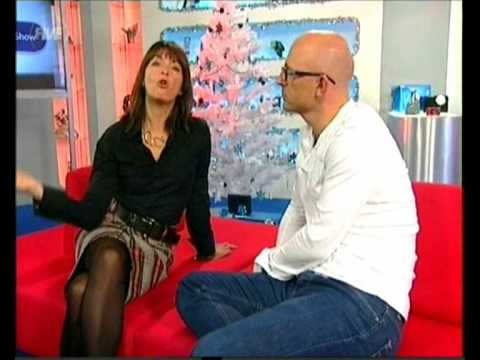 suzi perry in black semi opaque tights