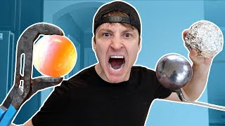 1000 DEGREE MIRROR POLISHED JAPANESE ALUMINUM FOIL BALL vs GIANT 1000 DEGREE METAL BALL CHALLENGE!! 1000 DEGREE MIRROR POLISHED JAPANESE ALUMINUM FOIL BALL vs GIANT 1000 DEGREE METAL BALL CHALLENGE!!