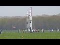 Saturn V scale model rocket launch 480p