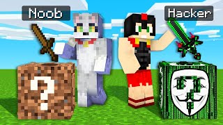 Espada Noob Vs Espada Hacker Desafío De Lucky Block En Minecraft - Acenix Con Invictor