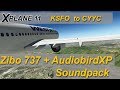 x-plane 11: Zibo 737 | audiobirdXP sound | KSFO to CYYC | Flight into chaos. (Thunderstorms)