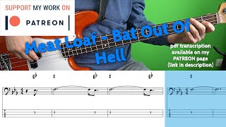 Meat Loaf - Bat Out Of Hell (Bass Cover With Tabs)