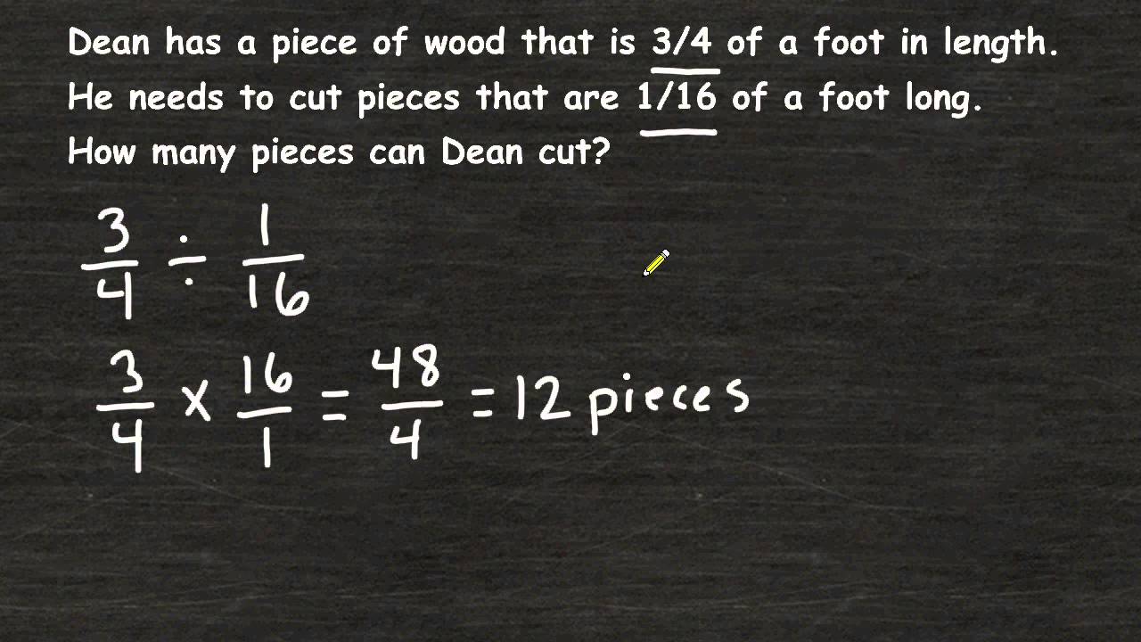 Solving Fraction Word Problems - Fraction Division - YouTube