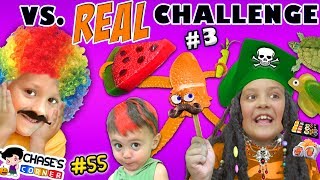 GUMMY vs. REAL FOOD CHALLENGE #3 🍉 Chase's Corner Halloween Brothers |#55 DOH MUCH FUN