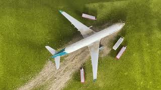 Huge airplane crash - stop motion animation airport crash