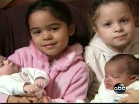 Biracial couple has black and white twins