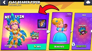 BAYRAKTAR PİPER 👠👠 YENİ PİPER KOSTÜMÜ VE ÜCRETSİZ KARAKTER !! BRAWL STARS