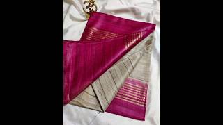 Pure Tussar Ghicha Plain Silk Saree..perfect For Any Occasion...for Any Query Whatsapp 9149208667