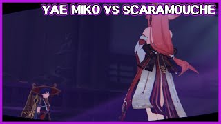 Yae Miko Saves Traveler From Scaramouche - Genshin Impact