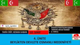 9. 10.Sınıf Tarih 4. Ünite Beylikten Devlete Osmanlı Medeniyeti 1. Bölüm