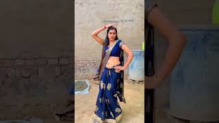 Meenu Raj Blue Sari Y Navel Dance