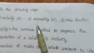 Standard Solution,Dilute Solution, Concentration Of Solution, Molarity Definitions